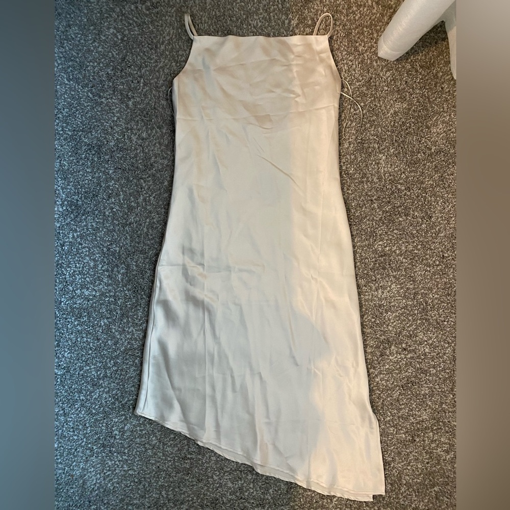 NWT bridal ivory satin midi dress ✨